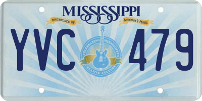 MS license plate YVC479