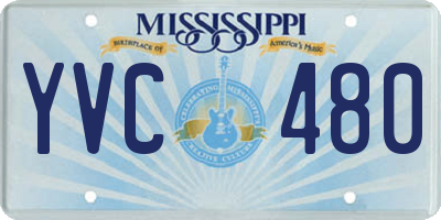 MS license plate YVC480