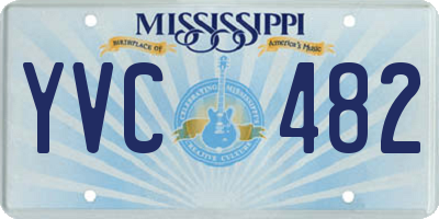 MS license plate YVC482