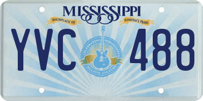 MS license plate YVC488