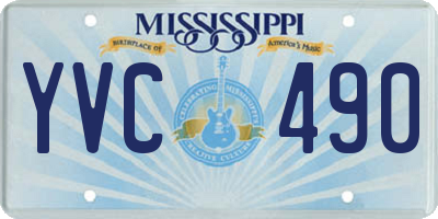 MS license plate YVC490