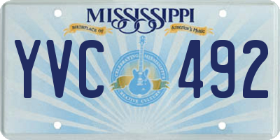 MS license plate YVC492