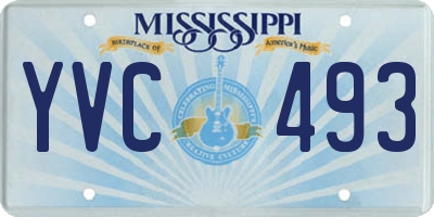 MS license plate YVC493