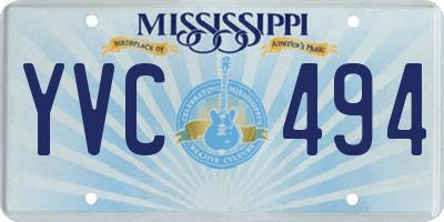 MS license plate YVC494