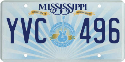 MS license plate YVC496