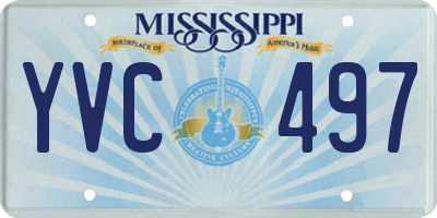 MS license plate YVC497