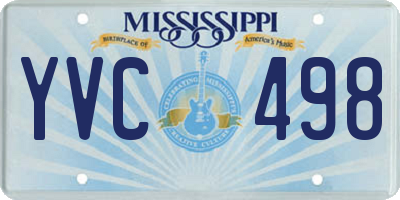 MS license plate YVC498