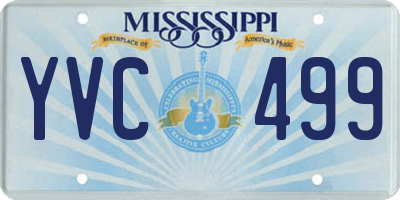 MS license plate YVC499