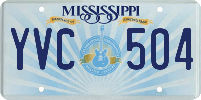 MS license plate YVC504