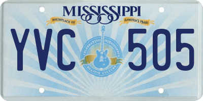 MS license plate YVC505