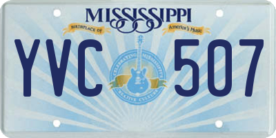 MS license plate YVC507