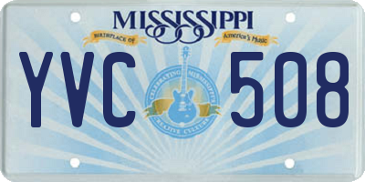 MS license plate YVC508