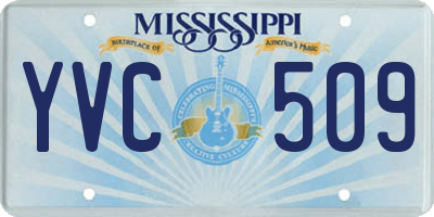 MS license plate YVC509