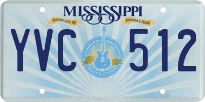 MS license plate YVC512
