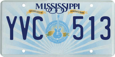 MS license plate YVC513