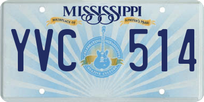 MS license plate YVC514