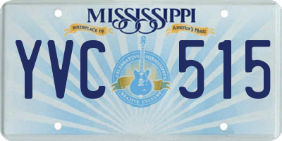 MS license plate YVC515