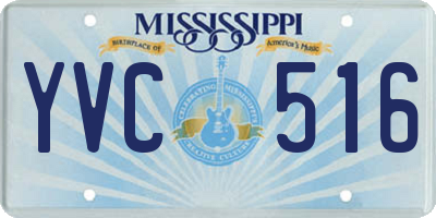 MS license plate YVC516