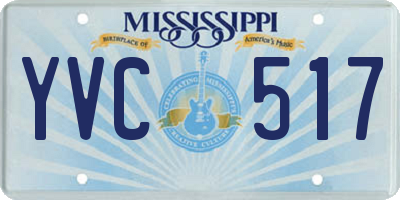 MS license plate YVC517