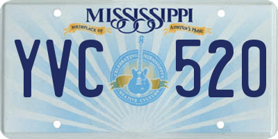 MS license plate YVC520