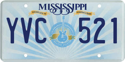 MS license plate YVC521