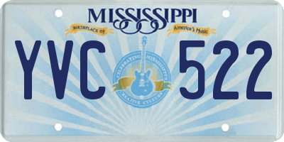 MS license plate YVC522