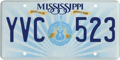 MS license plate YVC523