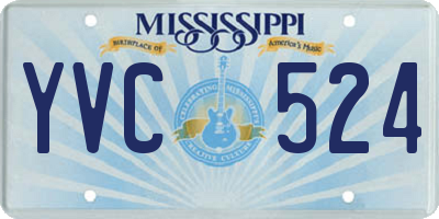 MS license plate YVC524