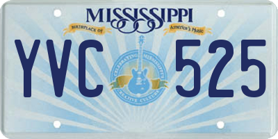 MS license plate YVC525