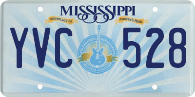 MS license plate YVC528