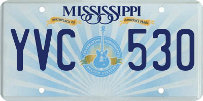 MS license plate YVC530