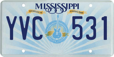 MS license plate YVC531