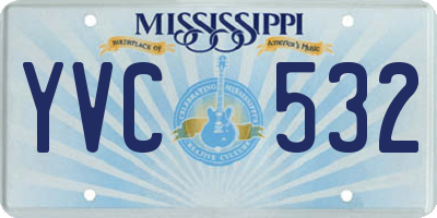 MS license plate YVC532