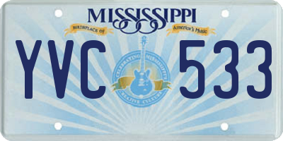 MS license plate YVC533