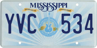 MS license plate YVC534
