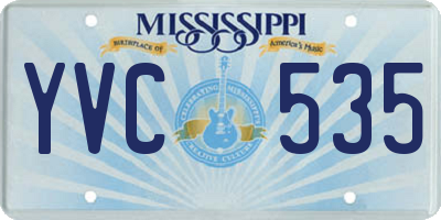 MS license plate YVC535