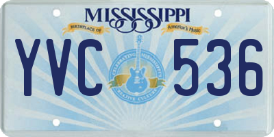 MS license plate YVC536