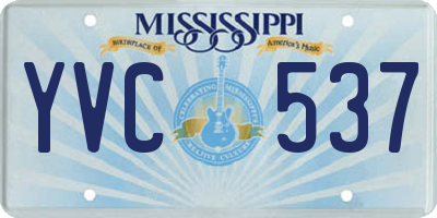 MS license plate YVC537