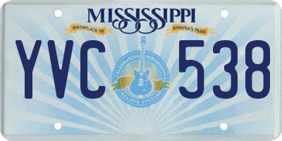 MS license plate YVC538