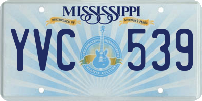 MS license plate YVC539