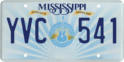 MS license plate YVC541