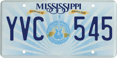 MS license plate YVC545