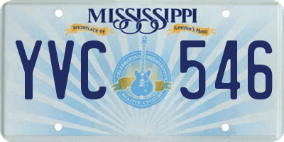 MS license plate YVC546