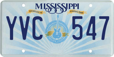 MS license plate YVC547