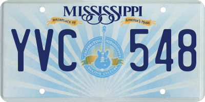 MS license plate YVC548