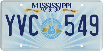 MS license plate YVC549