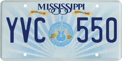 MS license plate YVC550