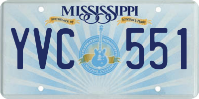 MS license plate YVC551