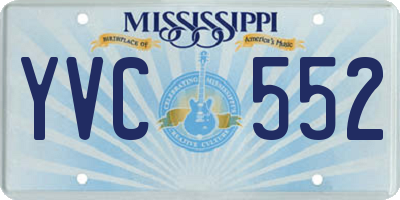 MS license plate YVC552