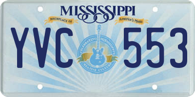 MS license plate YVC553